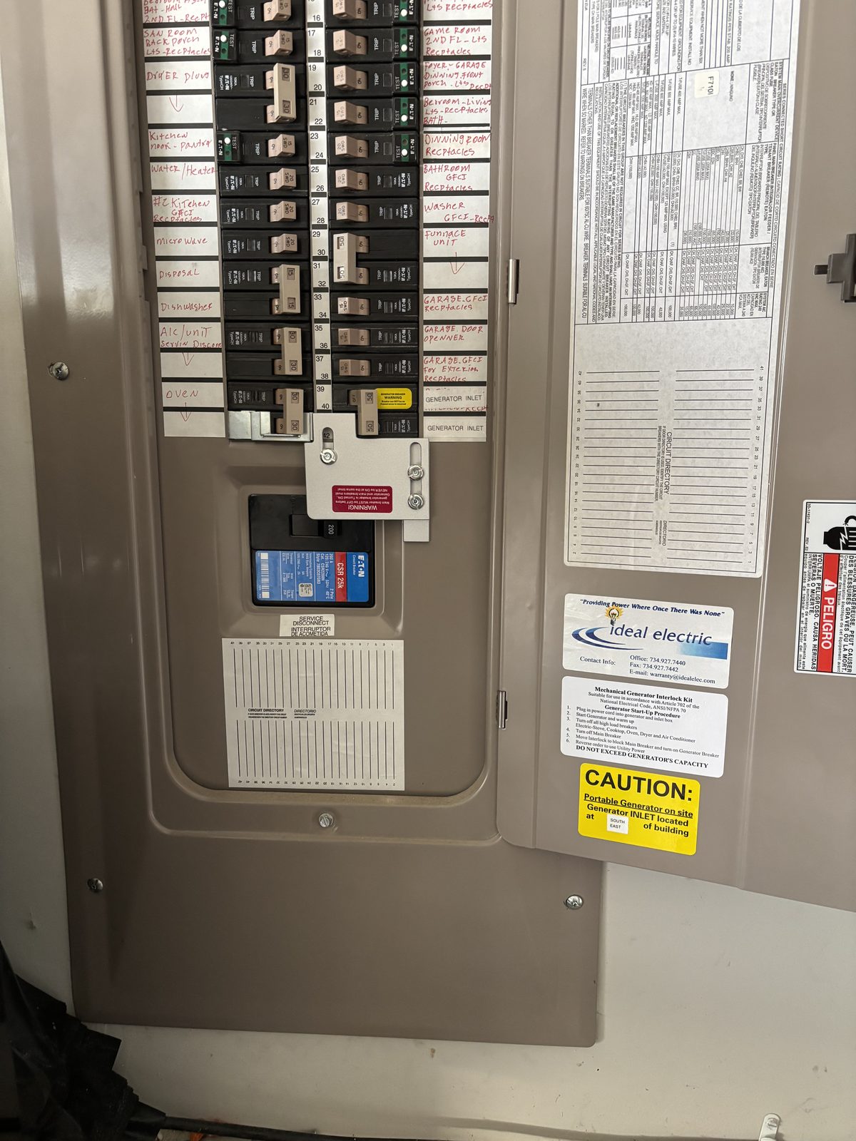 Generator Inlets & Interlocks work by Spotlight Electric, Wake Forest, NC